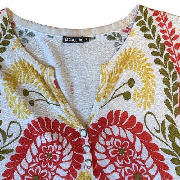 J McLaughlin paisley quarter sleeve sweater - Picture 4 of 8